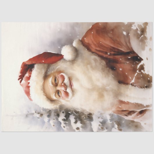  kerstman glimlacht in het bos tissuepapier (Voorkant)