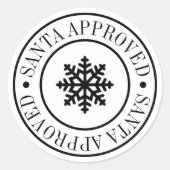 Kerstman Goedgekeurde Gift Levering Ronde Sticker (Voorkant)