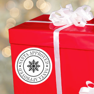 Kerstman Goedgekeurde Gift Levering Ronde Sticker