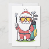 Kerstman Golfen Kerst Fun Kaart (Voorkant)