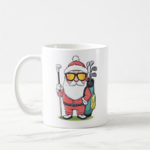Kerstman Golfen Kerst Fun Koffiemok