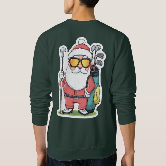 Kerstman Golfen Kerst Fun Trui (Achterkant)