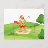 Kerstman golft kerst in juli briefkaart (Voorkant)