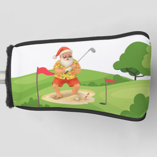 Kerstman golft kerst in juli golfheadcover (Voorkant)