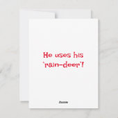 Kerstman grap onweer feestdagenkaart (Achterkant)