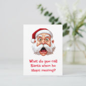 Kerstman Grappen Feestdagenkaart (Staand voorkant)