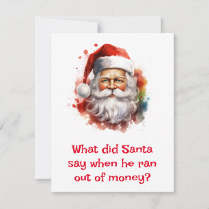 Kerstman Grappen Ik ben ‘nikkel-loos’ Feestdagenkaart