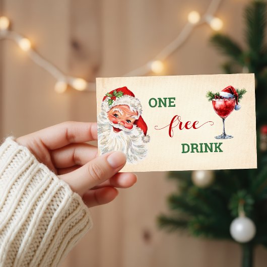 Kerstman Gratis Drink Kerstfeest Ticket