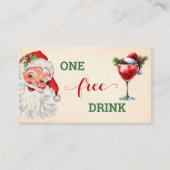 Kerstman Gratis Drink Kerstfeest Ticket (Voorkant)