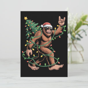 Kerstman grote voet Kerstboom Sasquatch Kerstman Kaart