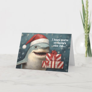 Kerstman Haai Goede Lijst Kerstmis Kaart