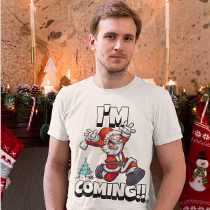 Kerstman Hardlopen Kerst Humor Vakantie Grappig Ke T-shirt