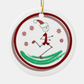 Kerstman Hardloper Man Sieraad Keramisch Ornament (Voorkant)