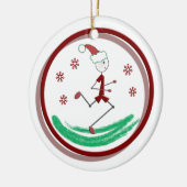 Kerstman Hardloper Man Sieraad Keramisch Ornament (Links)