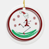 Kerstman Hardloper Man Sieraad Keramisch Ornament (Achterkant)