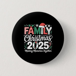 Kerstman Hat Familie Kerstmis 2025 Matching Xmas O Ronde Button 5,7 Cm