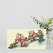 Kerstman helper van vroeger feestdagenkaart (Staand voorkant)