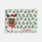 Kerstman: herder met de naam Dog Fleece Deken (Voorkant (Horizontaal))