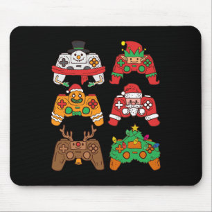 Kerstman herten gaming controllers Jongens kinder Muismat