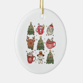 Kerstman, Hete Cacao Kerstboom Keramisch Ornament (Rechts)