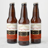 Kerstman, Ho Ho Ho, Vrolijk Kerstfeest Bier Etiket (Flessen)