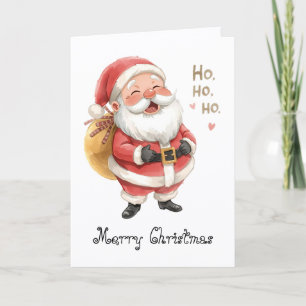 Kerstman Ho Ho Ho & whimisieke groet Kaart