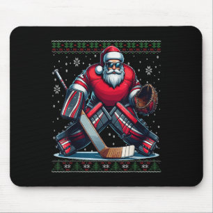 Kerstman Hockey Goalie Lelijke Kerstmis Zweet Muismat