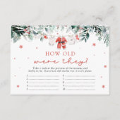 Kerstman hoe oud waren ze Baby shower spel Informatiekaartje (Voorkant)