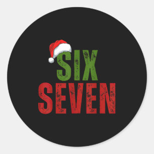 Kerstman Hoed 6 7 Zes Zeven Gen Z Alpha Meme Sla J Ronde Sticker