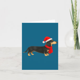 Kerstman Hoed Dachshund Kerst Grappige Cute Hond M Kaart
