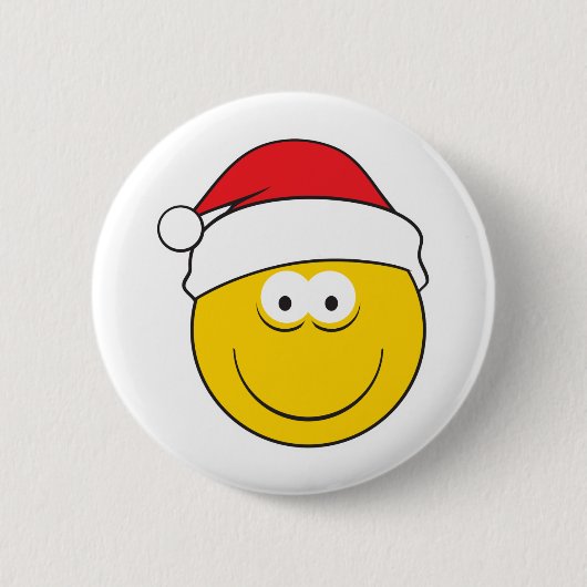 Kerstman Hoed Gezicht Ronde Button 5,7 Cm (Voorkant)