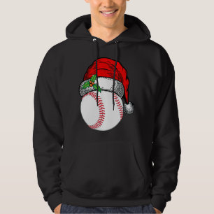 Kerstman hoed honkbal sport grappig cadeau hoodie