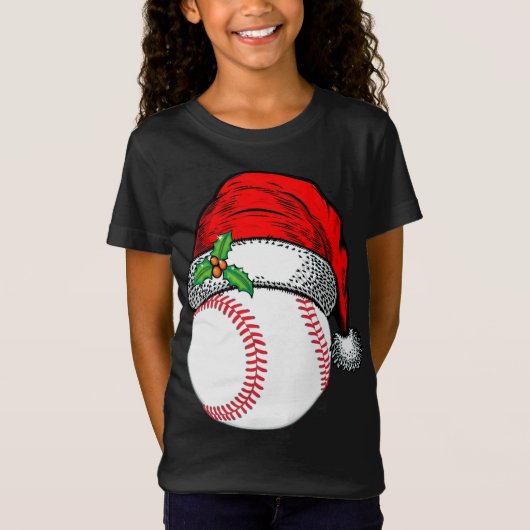Kerstman hoed honkbal sport grappig cadeau t-shirt (Voorkant)