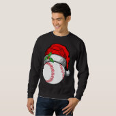 Kerstman hoed honkbal sport grappig cadeau trui (Voorkant volledig)