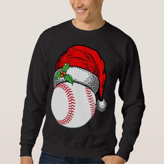 Kerstman hoed honkbal sport grappig cadeau trui (Voorkant)