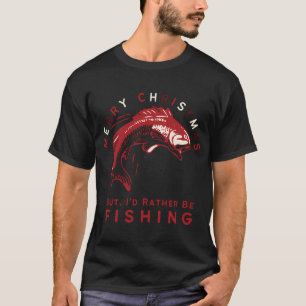 Kerstman Hoed Kerstverlichting Vissen Claus Lelijk T-shirt