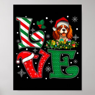 Kerstman Hoed Liefde Cavalier King Charles Spaniel Poster
