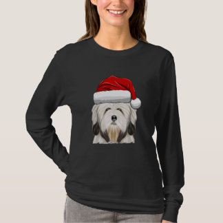 Kerstman Hoed Lowchen Hond T-shirt