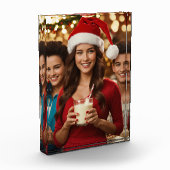 Kerstman Hoed Meisje en Jongen Photo Block Fotoblokken (Links)