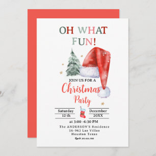 Kerstman hoed oh wat leuk kerstfeest kaart