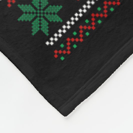 Kerstman Hoed Pitbull Hond Kerstboom Lights Ugly S Fleece Deken (Hoek)