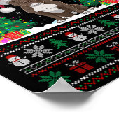 Kerstman Hoed Pitbull Hond Kerstboom Lights Ugly S Poster (Hoek)