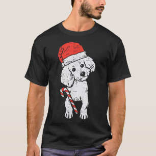 Kerstman hoed poedel hond kerst t-shirt
