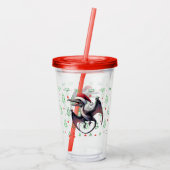 Kerstman hoed pterodactyl acryl drinkbeker (Achterkant)