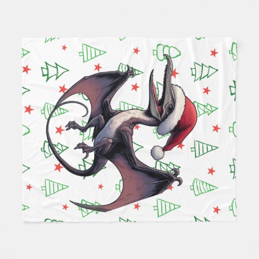 Kerstman hoed pterodactyl fleece deken (Voorkant (Horizontaal))