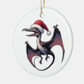 Kerstman hoed pterodactyl keramisch ornament (Links)