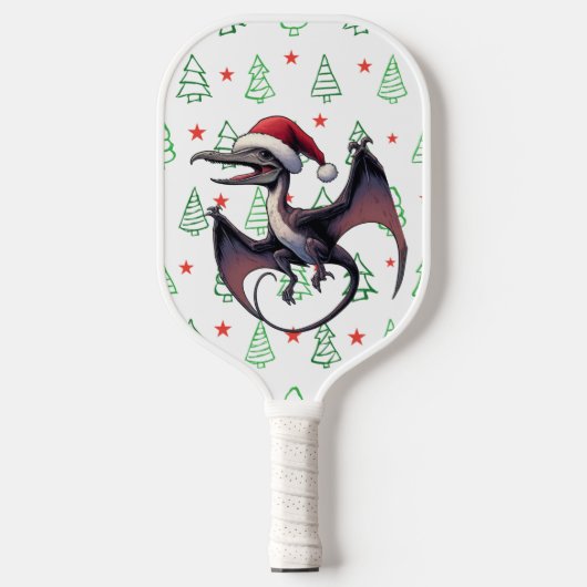 Kerstman hoed pterodactyl pickleball paddle (Voorkant)