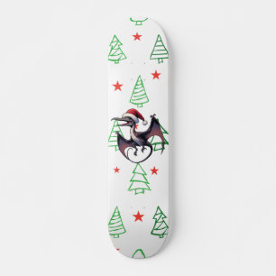 Kerstman hoed pterodactyl skateboard