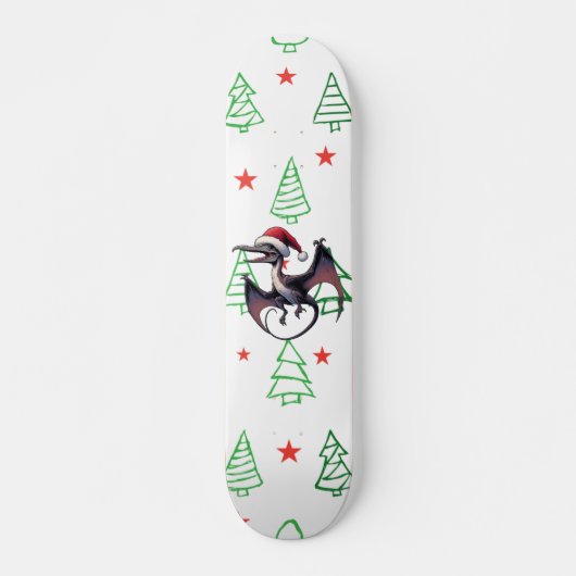 Kerstman hoed pterodactyl skateboard (Voorkant)
