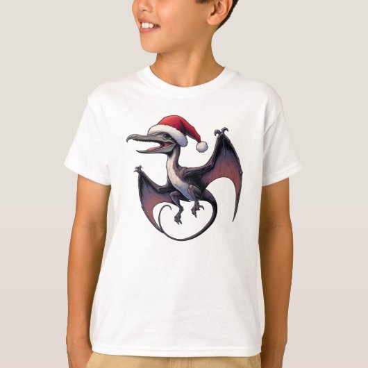 Kerstman hoed pterodactyl t-shirt (Voorkant)